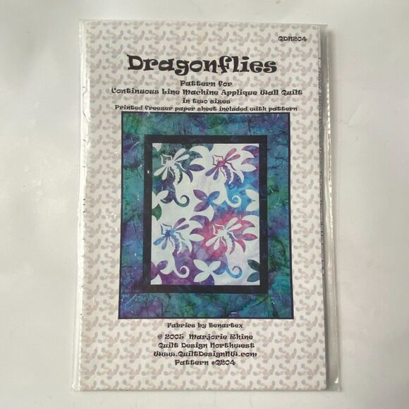 Quilt Design Northwest Q204 Pattern Dragonflies Wall Hanging Various Sizes - Picture 2 of 8
